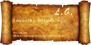 Leviczki Olivér névjegykártya